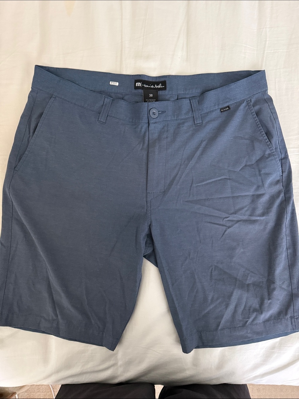 Travis Mathew Slate Blue Flat-Front Men's Shorts